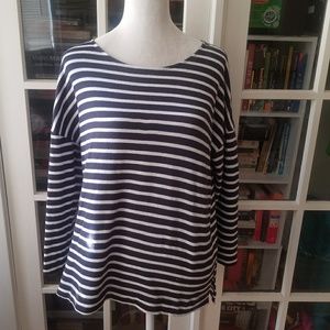 Striped Boatneck Long Sleeve Shirt XL